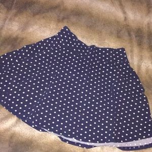 Navy blue polka dot skirt from Delia’s